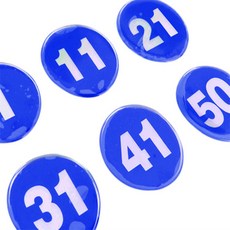 더가 에폭시 번호판 50까지 원형 62mm 블루 사우나라커번호표, 50