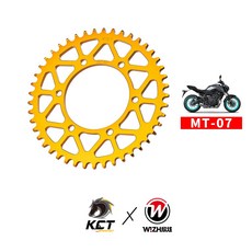 KCT R 525 MT07 ABS 2014-20 後鋁齒 鋁合金後齒盤 W!ZH 欣炫, 1個, 42T,亮金色(標準色)