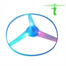 LED 라이트 플라잉 프로펠러 슈팅기 발사대 야간공원놀이 줄당기기발사기, 랜덤