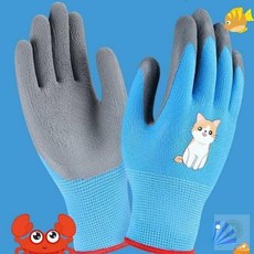 스토어-이유 유아원예용품 천연 라텍스 보호장갑 방수 미끄럼방지 체험장갑, 기린S(12세이상)_옐로우