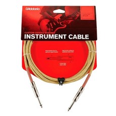 D'Addario 編織導線 PW-BG-20TW 雙直頭 電吉他導線, 1個, 黃/棕