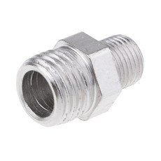 GHSHOP 1/8 "BSP 남성 1/4" BSP 남성 에어 브러시 호스 피팅 어댑터 커넥터, 설명, 실버, 황동, 1개