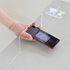 [강화도] 판매량1위 두께5mm 창구형 투명 가림막 견고한 아크릴 칸막이 학교 관공서 학원 식당 회의실 일자형 대형 테이블 아크릴 가림막 비말차단, 600 X 400, 창구(200 X 100)