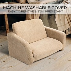 兒童沙發，高密度海綿墊，可展開睡墊, 圖色（聯繫客服定製）