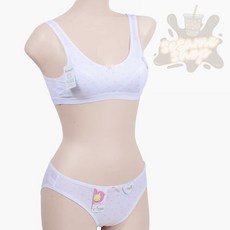 참깨샵 밴드형 주니어 1단계 스포츠 브라팬티세트 여아속옷