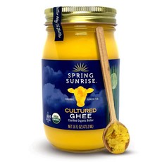 SPRING SUNRISE Grass Fed Organic Cultured Ghee Butter 스프링선라이즈 그라스 피드 오가닉 컬처 기 버터, 1개, 473.2ml