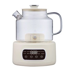 多功能養生壺 1.0L 容量 煮水泡茶燉煮, 1.2L全玻璃壺養生-帶濾網（英文面板）