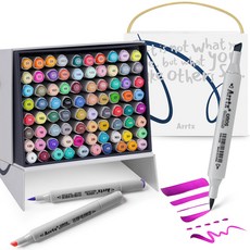 아트엑스 브러시 사선형 타입 오로스 마카펜 + 박스패키지 세트 ASM-0380A, 80색, 1세트