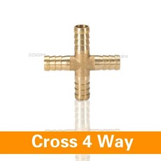 T 타입 3 호스 바브 파이프 8MM 황동 어댑터 5MM 커넥터 10MM 12MM 티 16MM 19MM 피팅 방향 6MM 4MM, Cr 4 Way