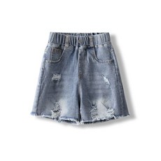 크리스탈하우스 아동 주니어 여아 스판 짱짱 찢청 반바지 CA017