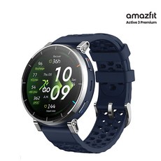 어메이즈핏 액티브3 프리미엄 아틀라스 블루 45MM 스마트워치 Active3 - ISK, GPS + 블루투스, 4.5cm