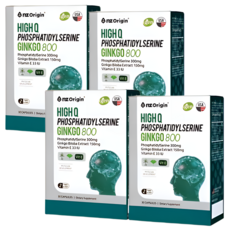 HnF (최신제조) 엔젯오리진 하이큐포스파티딜세린 징코800 두뇌건가영양제1위 100%미국직수입 식약처인증, 60회분, 2세트