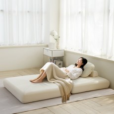 Unihome 컴포트 접이식 좌식 소파베드 고탄력 암리스형 1인용 쇼파베드, 아이보리