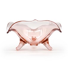 Antique 랭커스터 핑크 풋티드 보울 빈티지글라스 유리볼 예쁜그릇, 1개