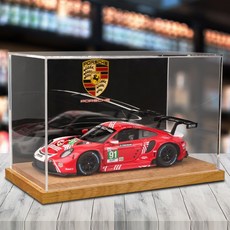 브라고 부라고 포르쉐 911 RSR 레이싱 자동차 모형 프라모델 다이캐스트 1:24, 레드(나무바닥 로고 더스트커버 포함)