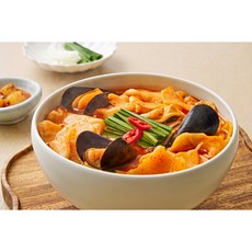 분당 1위 30년 전통 산고을국수잔치 얼큰 수제비 생 홍합 밀키트 3인분 야식 캠핑 음식, 1개
