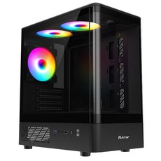 ainar 艾納爾 V-X03 雙曲面海景電腦機殼, 1個, V-X03(黑色)