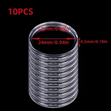 10/25/50/100Pcs 19-33mm 투명 동전 케이스 홀더 동전 수집 상자 케이스 동전 보관 캡슐 보호 상자 컨테이, 40 24mm  10pcs