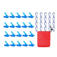 20개 텐트 클립 차양 클립 캡 캡 색상 클램프 텐트 클립 로프 고정 클립, 02 Blue, 파랑색