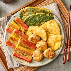 한정식 수제 모듬전 동그랑땡 동태전 깻잎전 꼬치전 모둠전 제사전 간편 조리, 1개, 500g