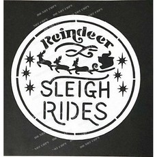 Reindeer Sleigh Rides 馴鹿雪橇 簍空模板 DIY 繪畫版, 1個, ST-CIR-0020