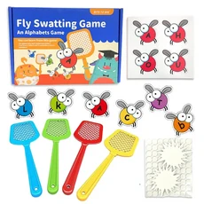 교육용 알파벳 및 색상 인식 장난감: 유치원 및 미취학 아동을 위한 Swat ABC 보드 게임 대문자 및 소문자