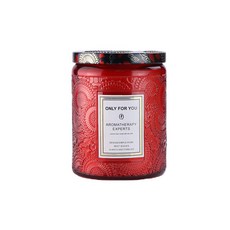 ONLY FOR YOU 香氛蠟燭 居家香氛 雕花玻璃罐, 200g, 1件, 枸杞與塔羅科血橙