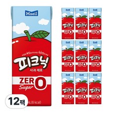 매일유업 피크닉 제로 사과, 200ml, 12개