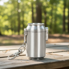 러슈브 원터치 오픈형 휴대용 재떨이, 실버, 1개