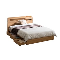 [즉시할인2만원] 파로마 캐럴2 LED조명 3단 수납침대 슈퍼싱글 SS 프레임만, 오크