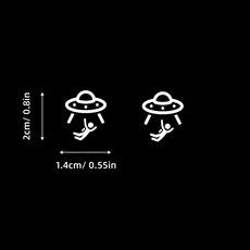 유니버셜 2개 UFO 블랭크 버튼 스티커 - 모든 차량의 빈 재미있는 데칼, 01 UFO-2pcs
