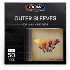 BCW 12 비닐 레코드 슬리브 외부 50팩 3밀 폴리에틸렌 보호, 50