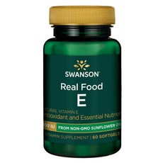 Swanson Real Food 天然維生素 E 400IU 軟膠囊, 60入, 1個