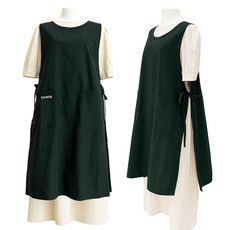 엣모스트 트임 바스락 패션 꽃집 공방 카페 예쁜 방수앞치마, 1개, 카키