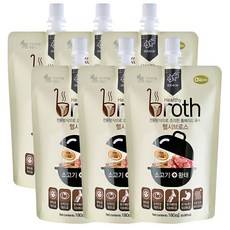 헬시브로스 소고기 황태 육수 강아지 고양이 화식 수제 간식, 180ml, 6개