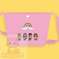 미니초코 에코백와펜diy세트 DIY 패치 크로스백 꾸미기 핑크, 테디베어(T)