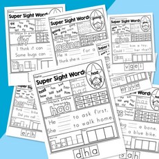 Super Sight Word 練習紙 趣味遊戲 塗色, 1個