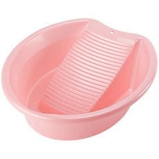 台灣製洗衣板帶搓洗板洗衣盆，附掛勾可收納，可超取，搓洗衣板洗衣盆，宿舍好物, 1個, 粉紅, 粉紅