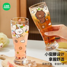 LINE FRIENDS啤酒杯 冷飲杯 玻璃水杯 牛奶杯 造型啤酒杯 啤酒造型杯 造型杯子 造型水杯 杯子, 啤酒冷飲杯450ml-cony款,450ml, 1個