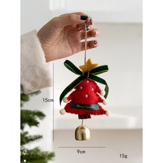 Liha 聖誕節裝飾鈴鐺吊飾聖誕車掛聖誕樹裝飾，節慶禮物首選，輕鬆營造溫馨聖誕氛圍, 紅色耶誕樹, 1個