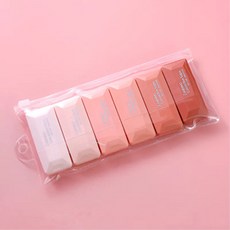 라운드월 그라데이션 컬러바디 수정테이프 6종 세트 5mm 화이트, 1세트, 핑크