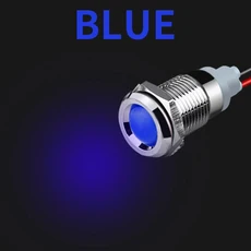 1Pcs 6/8/10/12/16/19/22mm SphericalMetal LED 경고 표시 등 신호 램프 파일럿 와이어 3-6 12-24 220V 전, 01 8mm, 02 12-24V, 02 Blue Led, 1개