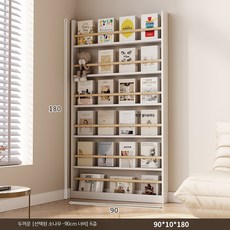 슬림 벽선반 책장 책꽂이 진열 수납 선반형 거실 침실 인테리어, 1단, AA_100cm 폭 5층 소나무