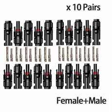 10쌍 커넥터 또는 1쌍 스패너 연결 태양광 패널 커넥터 태양광 시스템용 남성 및 여성 IP67 1000Vdc