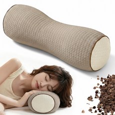Kemei 메밀베개 목베개 수면용 통기성 좋은 편안한 베개, 1개, 브라운