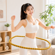 소프트 스프링 훌라후프 홈트 복부 운동기구, 옐로우, 1개, 1.5kg