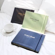 미리브 대용량 양정 티켓북 바인더 | 티켓보관 엽서 여행 추억기록 티켓꽂이, 네이비