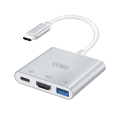 3in1 C타입 멀티허브 타입C 60W PD충전 USB3.0 4K UHD HDMI 미러링 삼성Dex 스마트폰 노트북 맥북 그램 태블릿 호환 넷플릭스 시청, 실버