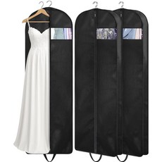 KIMBORA 165.1cm(65인치) 의류 걸이 여행용 드레스 의류 가방 긴 가운 코트용 손잡이가 달린 옷장 보관용 거싯 의류 가방(3팩), KIMBORA 165.1cm(65인치) 의류 걸이 여행