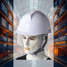 고글 보안경 안전모 화이트 머리보호 턱끈 위험방지 보호 헬멧 하이바, 1개